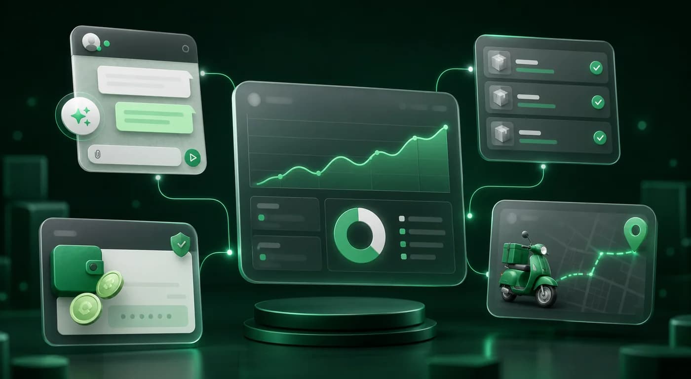 IziStore connected modules: orders, WhatsApp, deliveries and payments